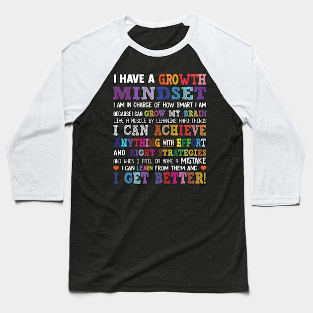 Are you a teacher, or studying to become one? If so, what better way to emphasize the importance of education, than wearing this amazing, Growth Mindset, Classroom Teacher Shirt. Baseball T-Shirt by paynegabriel